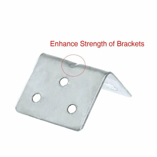 12pcs Corner Brace Joint Right Angle L Bracket Stainless Steel Shelf Support