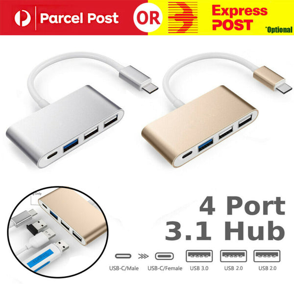 4in1 Type-C USB-C  to 4-Port Hub USB 3.0 2.0 Charging Adapter For Thunderbolt 3