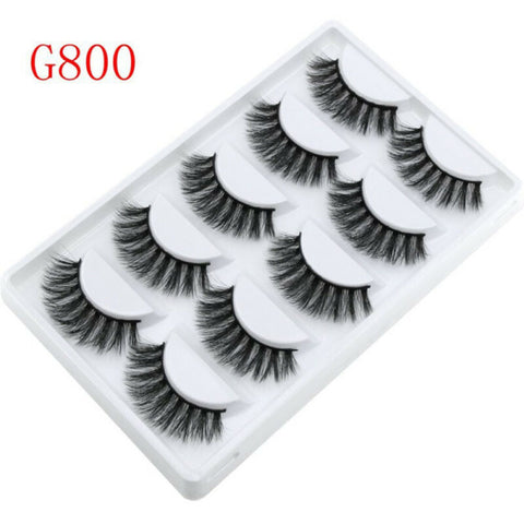 3D Mink Natural Thick False 5 Pairs Fake Eyelashes Eye Lashes Makeup Extension