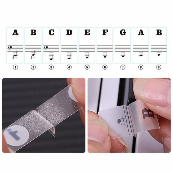 Music Keyboard Piano Stickers 88/61/54/49 Key removable white Laminted stickers