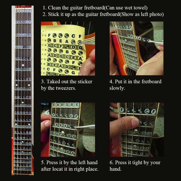 Guitar Fretboard Sticker Frets Note Decal Beginners Learning Music Lesson