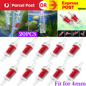 20pc One Way Non Return Check Valve Aquarium CO2 FishTank Air Pump Silicone Tube