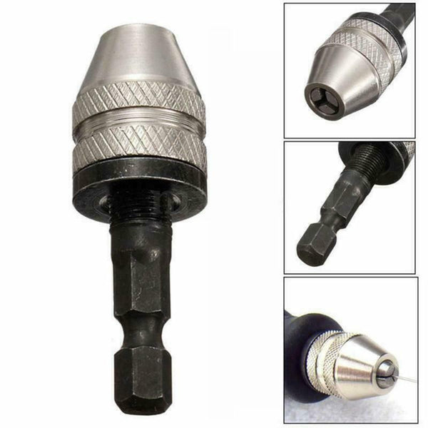 0-3.6mm Keyless Chuck Plug Quick Change Adapter Drill Bit 1/4“ Hex Shank AU