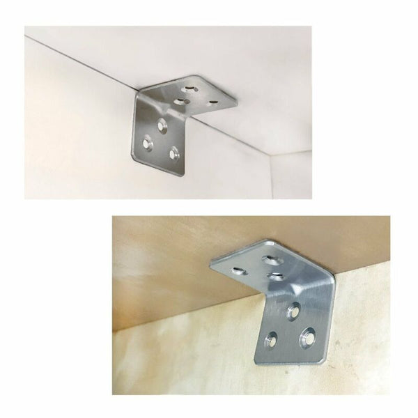 12pcs Corner Brace Joint Right Angle L Bracket Stainless Steel Shelf Support