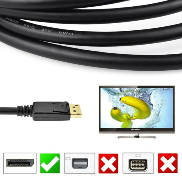 Display Port to Displayport Cable DP Male To Male Ultra HD Speed 4K*2K Support