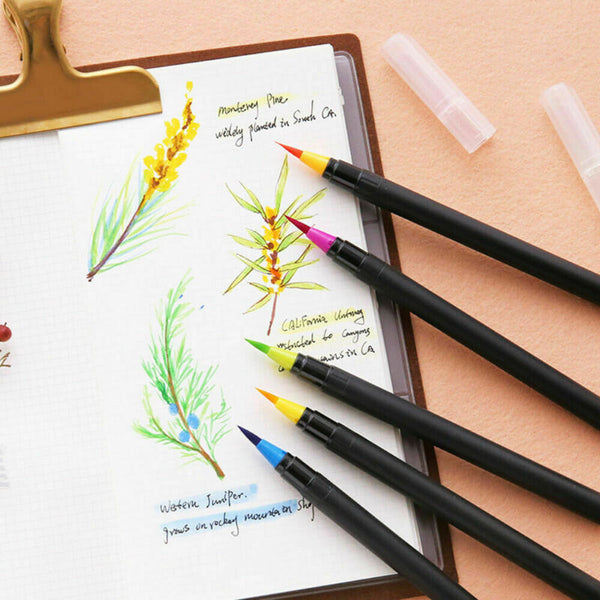 20 Colors Pcs Water Watercolor Pens Oil Art Drawing Painting Sketch Brush Set