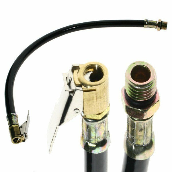 Motorcycle Bicycle Car Flexible Clip On Air Tyre Tire Chuck Inflator Hose Tool