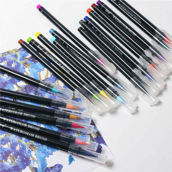 20 Colors Pcs Water Watercolor Pens Oil Art Drawing Painting Sketch Brush Set