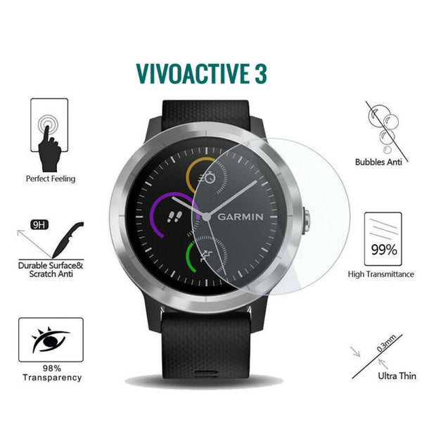 Tempered Glass Screen Protector Film Guard For Garmin Vivoactive 3 / Vivomove HR