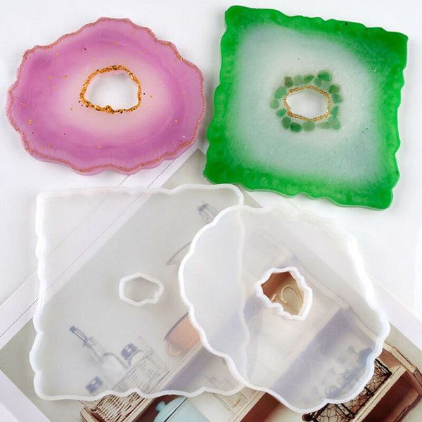 Coaster Resin Casting Mold Epoxy Mould Silicone Jewelry Agate Making Tool Craft