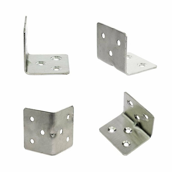 12pcs Corner Brace Joint Right Angle L Bracket Stainless Steel Shelf Support