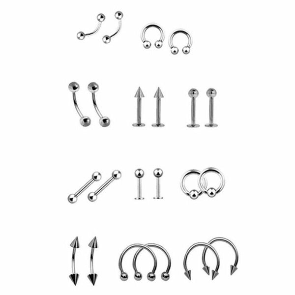 41pc Pro Body Piercing Tool Kit Ear Nose Stud Belly Navel Nipple Needles Set