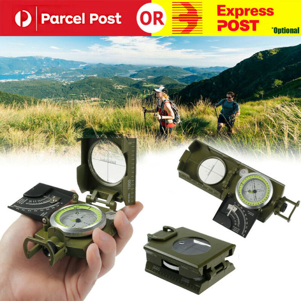 Professional Military Army Metal Sighting Compass Clinometer Camping Hiking New