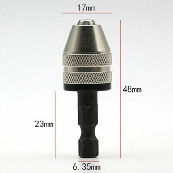 0-3.6mm Keyless Chuck Plug Quick Change Adapter Drill Bit 1/4“ Hex Shank AU