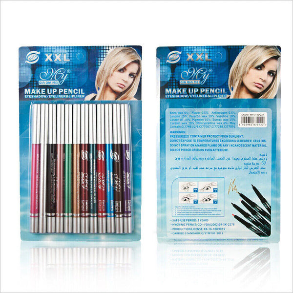 12 Color Eyeliner Pencil Cosmetic Makeup Pen Set Eye Shadow Glitter Party Women