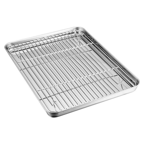 Stainless Steel Baking Tray Oven Pan with Cooling Rack Oven Tray Rack40*30*2.5cm