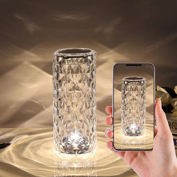 1/2PCS 3/16 Color Crystal LED Light Table Lamp Rose Diamond Touch Lamp with USB