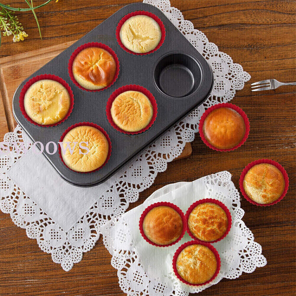 24/72PCS Round Cup Cake Silicone Baking Mould Cupcake Case DIY Bake Mold Muffin