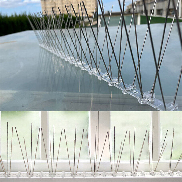 20pcs ANTI BIRD SPIKES 50CM Stainless Steel Polycarbonate Base Pigeon Deterrent