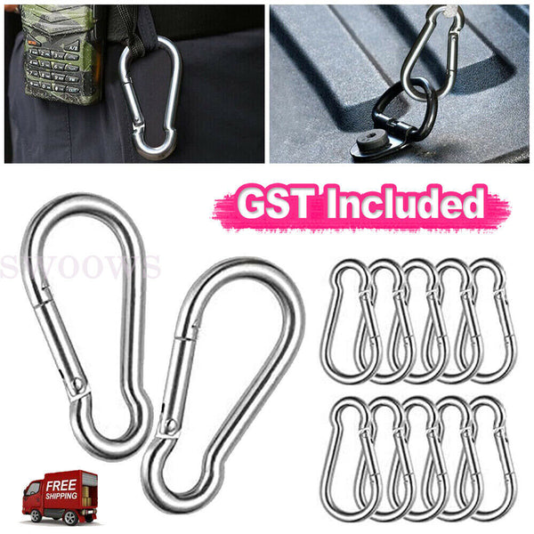 UP 100pcs Aluminum Carabiner Snap Hook D-Ring Clip Key chain Clips Clasp Hiking