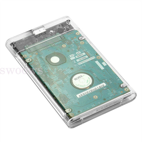 Hard Drive Enclosure USB 3.0 To SATA 2.5" External HDD SSD Case Disk TRANSPARENT