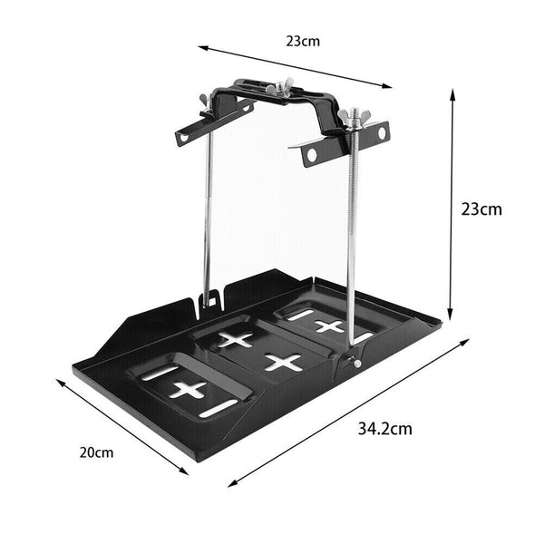 Universal Metal Car Battery Tray Adjustable Hold Down Clamp Bracket Kit Cycle AU