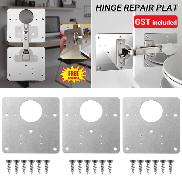 Rust Resistant Steel Furniture Cupboard Repair Mount Tool Hinge Repair Plate AU