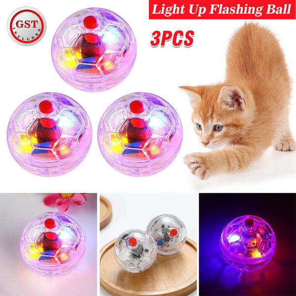 3pcs Led Small Flash Ball Pet Toy Paranormal Equipment Cat Motion Light Up Gift