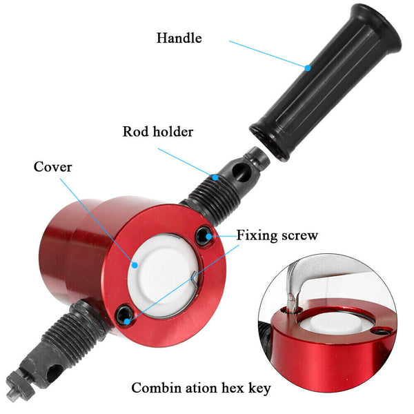 2-Head Electric Sheet Metal Cutting Nibbler Saw Cutter Drill Attachment AU STOCK