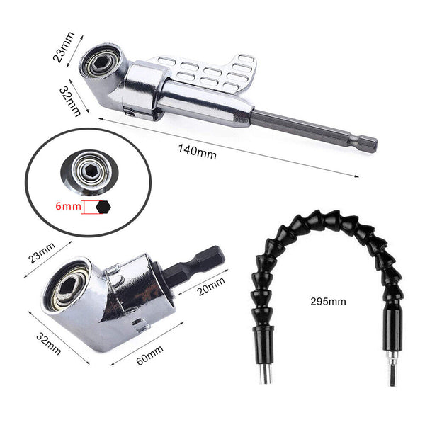 Right Angle Drill and Flexible Shaft Bits Extension Screwdriver Bit Holder