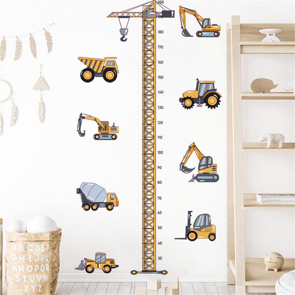 Height Measure Decal Wall Stickers Cartoon Kids Room Baby Chart Growth