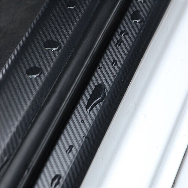 Car Door Sill Protector Edge Sticker Carbon Fiber Rubber DIY Bumper Guard Strip