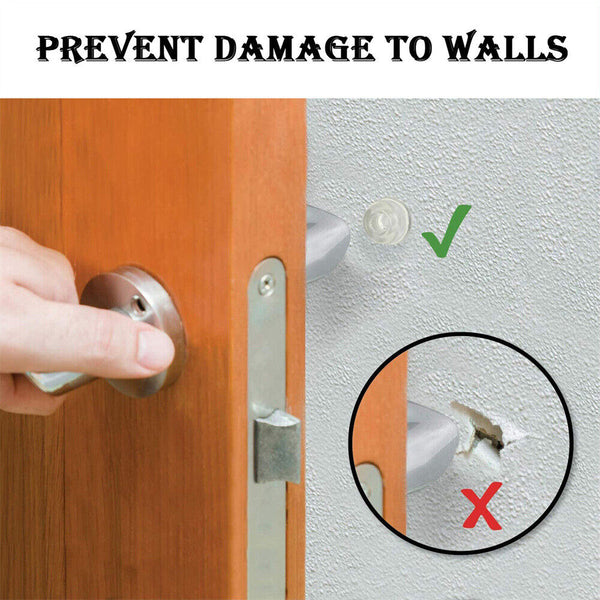 12PCS Wall Protector Rubber Stopper Self-Adhesive Door Handle Bumper Guard Stops