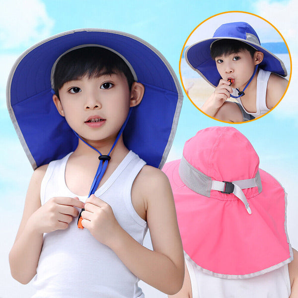 Children Kids Wide Brim Sun Hat Bucket UV Cap Outdoor Travel Summer Beach Hat