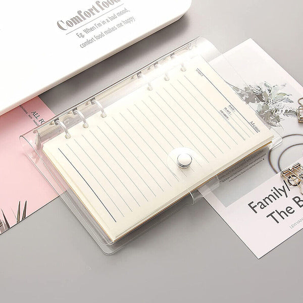 Transparent A4/A5/A6/A7 Plastic Folder Binder Loose Leaf Ring Notebook Planner