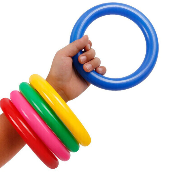 Children Rope Hoop Quoits Fun Ring Toss Outdoor Game Set Puzzle Interactive Toy