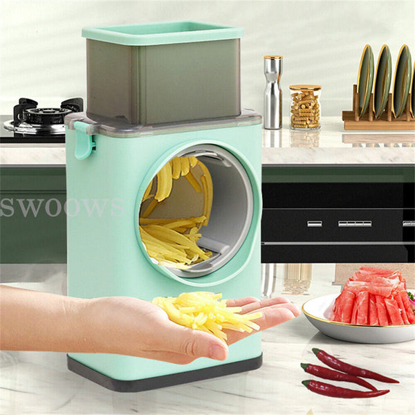 Kitchen Vegetable Food Manual Rotary Drum Grater Chopper Slicer Cutter Shredder