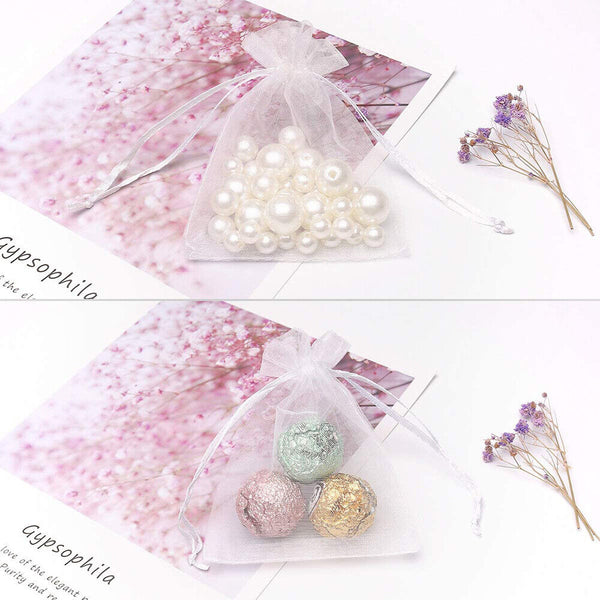 100-500PCS Organza Bag Sheer Bags Candy Packaging Jewellery Gift Wedding Pouch