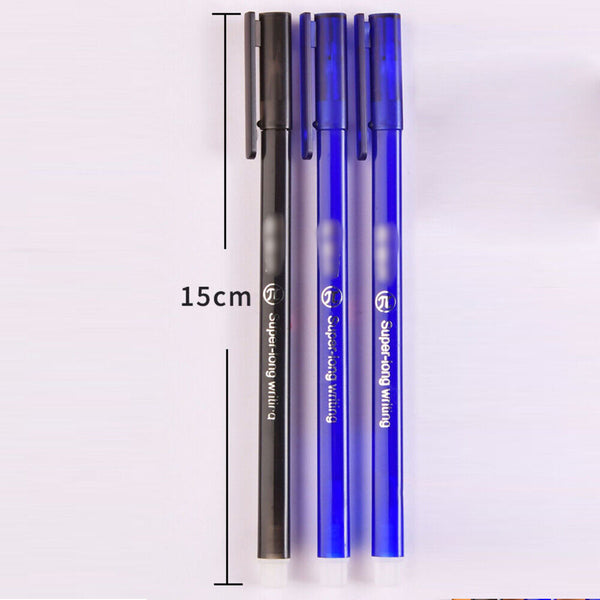 12Pcs 0.5mm Erasable Pen Black / Blue Gel Ink Roller Ball Pens Set School Kids