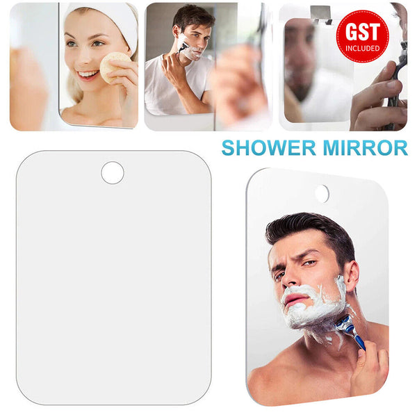 Shave Mirror Bathroom Shower Fogless Shaving PC Lens Anti-Fog Free Wall Hook