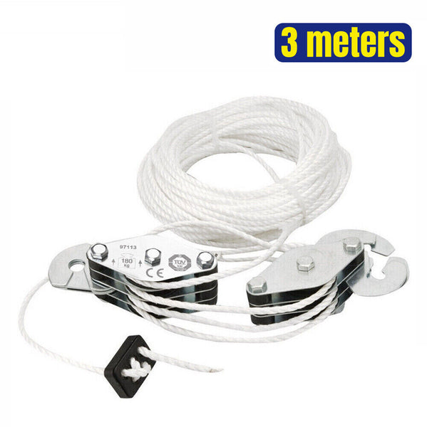 20M Cargo Lifting Rope Set Winch Hoist Pulley Puller Max 180kg /3M Lifting Hight