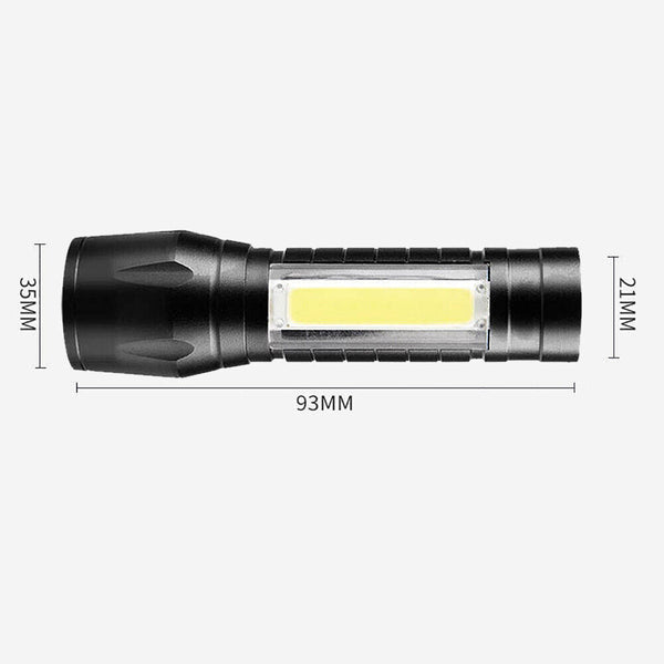 2x 900000LM COB LED Flashlight Zoom USB Rechargeable Camping Small Torch Lamp