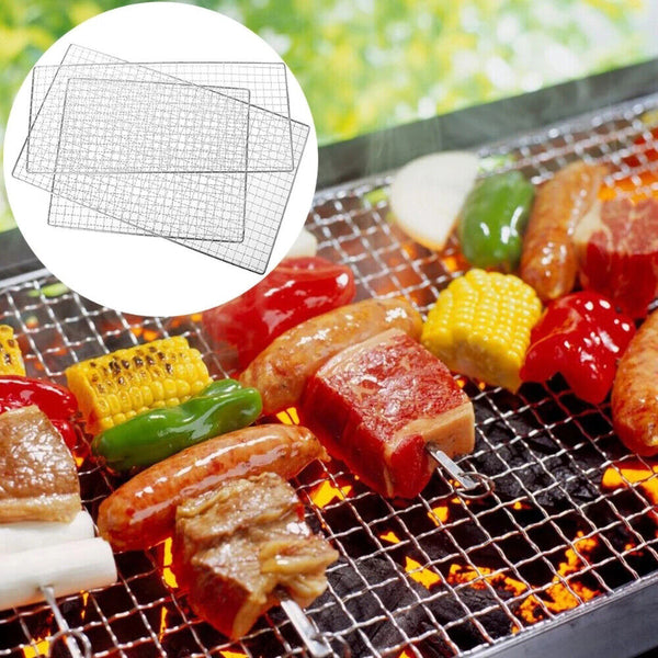 2X BBQ Grill Mesh Camping Cooking Hibachi Yakitori Stainless Steel 44cmx26cm AU