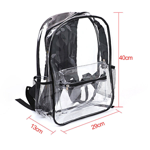 Transparent Backpack Bag Clear PVC Travel Shoulder Bag School Bag Strap Book Bag