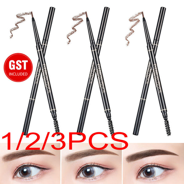 Slim Eyebrow Pencil Waterproof Eye Brow Eyeliner Pen With Brush Makeup Cosmetic