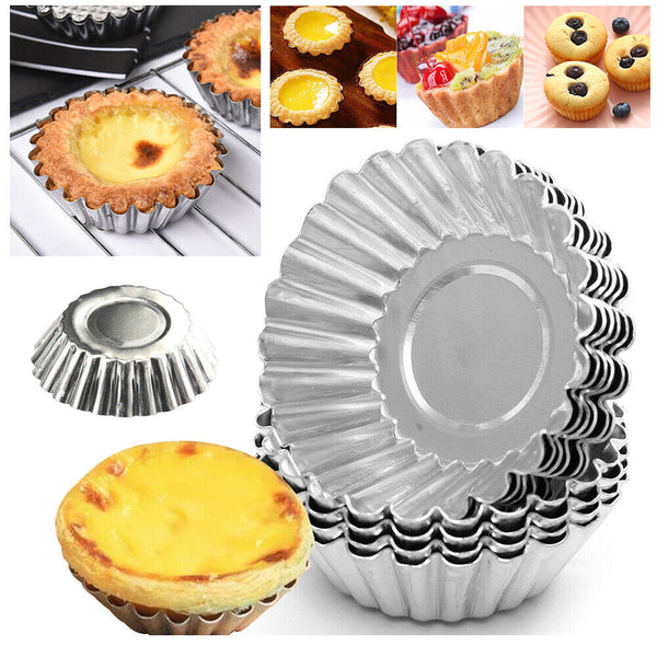 20PCS Cake Cups Circular Tins Pie Egg Tart Mould Mold Plate Baking Tool Cupcake