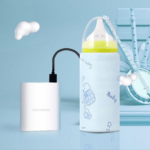 USB Baby Bottle Warmer Thermostat Portable Travel Milk Feeding Heater Bag Pouch