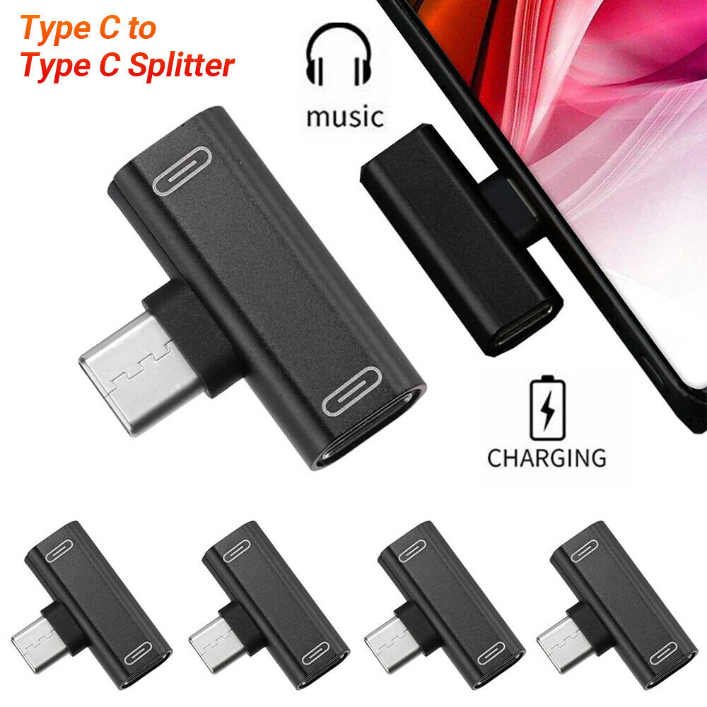 T Dual Type C adapter splitter to USB-C Headphone and charge Audio Converter AUS