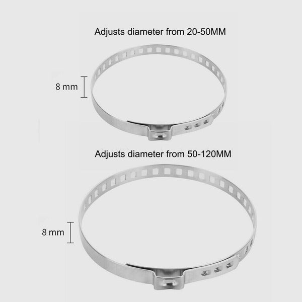 12X Adjustable CV Boot Joint Clamp Stainless Steel Clamps Clips 2 Size Universal
