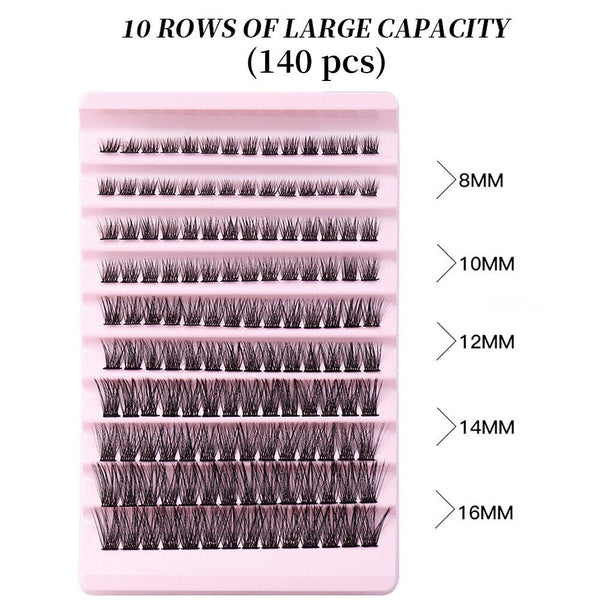 140Pcs Natural Lashes Wispy Lash Extension Clusters DIY Eyelash Extensions